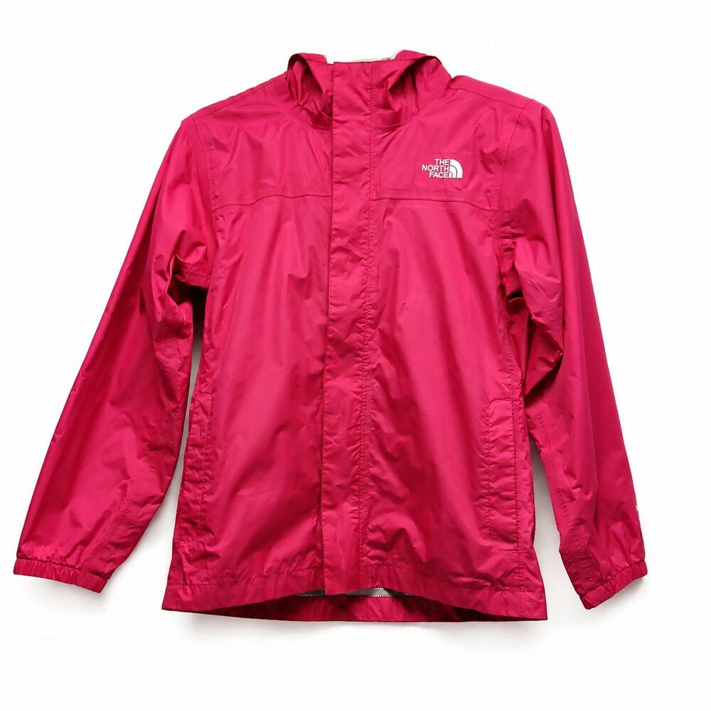 The North Face Pink Girls Hooded Hyvent Rain Jacket Windbreaker Size 14/16-Large